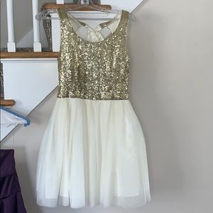 Sparkly white and gold dress